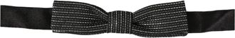 Dolce & Gabbana Ribbed Metallic Bow Tie - Black