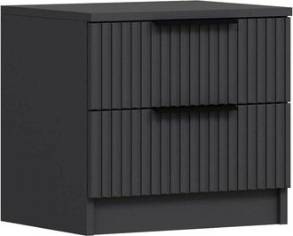 Dmora Dmora - Mesa De Noche Meranti, C&oacute;moda Baja, Mesilla De Noche, Estante De La Cama, 50x40 H47 Cm, Antracita