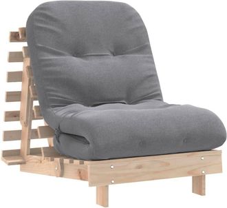 vidaXL Futon Sofa Bed with Mattress 70x206x11 cm Solid Wood Pine vidaXL