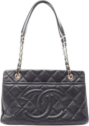 Chanel Pre-owned Matelasse Grained Calf Tote Bag - Dames - Vintage Schoudertas - Zwart - ONE Size - Leer - Vintage