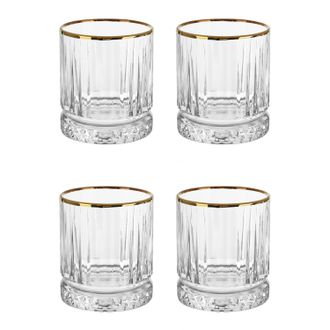 Pasabahce Set 4 bicchieri cocktail bordo oro Elysia Golden Touch Pasabahce