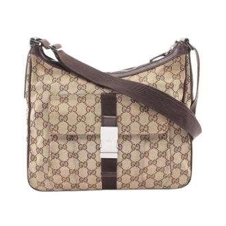 Gucci Pre-owned Cross Body Bags, female, Beige, Size: ONE SIZE Pre-owned Canvas Shoulder Bag