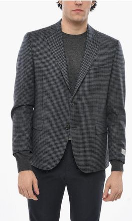 Nino Danieli Check Virgin Wool Flap Pocket 2-Button Blazer size 50