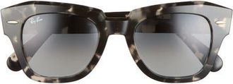 Ray-Ban State Street 49mm Gradient Square Sunglasses in Gray Havana/grey Gradient at Nordstrom