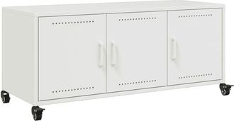 vidaXL Tv Cabinet White 100.5x39x43.5 cm Steel Vidaxl