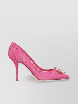 Dolce & Gabbana silk crystal-embellished lace pumps