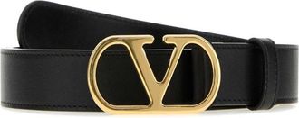 Valentino Garavani Black VLogo Buckle Belt
