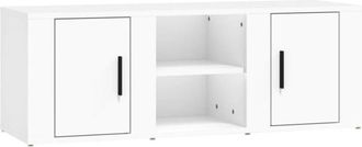 vidaXL Vidaxl - Mueble para tv madera contrachapada blanco 100x31,5x35 cm