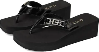 Guess Elowen Womens Wedge Shoes Black : 10 M