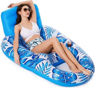 OEM Banc Gonflable U - Dossier Integrado - Para Piscina Exterior - Chaise Longue Flotante - 160 X 120 X 70 Cm - 1 Unidad
