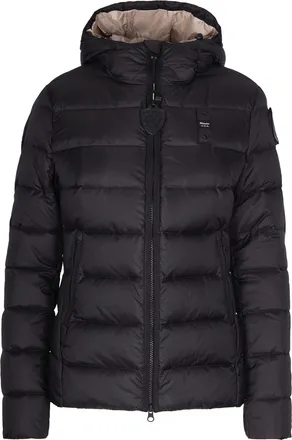 Blauer Black Charme Quilted Glossy Nylon Down Jacket