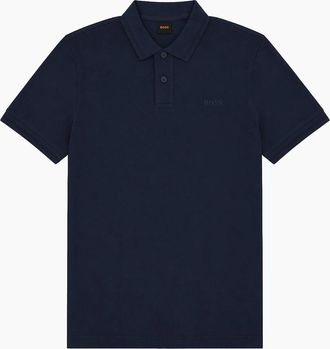 HUGO BOSS Mens Boss Pe Interlock Relaxed Fit Polo - Navy - Size: 40
