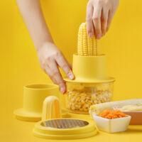 OEM Pelador De Ma&iacute;z Multifuncional 4 En 1 De Acero Inoxidable Con Recipiente, Para Rallar Jengibre, Zanahorias Y Patatas, Sin Costuras, Antisalpicaduras, 