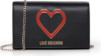 Love Moschino Bolso de hombro con solapa y logo de coraz&oacute;n - Bags - Mujer - Negro - ONE SIZE