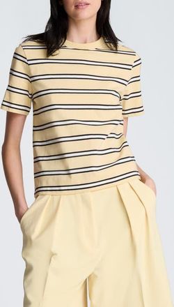 Kenneth Cole Stripe Heavyweight T-Shirt in Pastel Yellow Multi at Nordstrom, Size X-Small