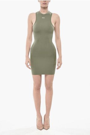 Off-white Stretch Fabric Tank Dress SLEEK ROWING size 36