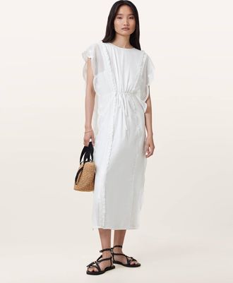 AllSaints Viscose Ola Midi Dress, Size: UK 14/US 10