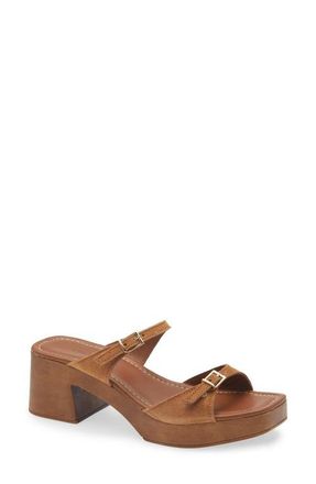 Free People Beck Slide Sandal in Driftwood Tan Suede at Nordstrom, Size 10Us