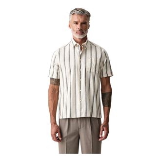 Barbour Barkend Gestreept Korte Mouw Shirt - Heren - Korte mouwen Overhemden - Veelkleurig - L - Katoen - Overhemden