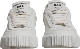 Dolce & Gabbana White Miami Leather Low Top Sneakers Womens Shoes (Pre-Owned)
