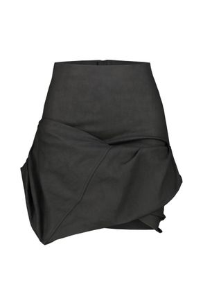 Rick Owens Draped Miniskirt In Denim