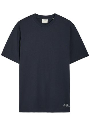 Les Deux Ben Artist Printed Cotton T-shirt - Navy - Xxl