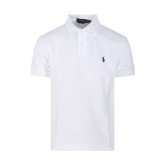 Ralph Lauren Polo Shirts, male, White, Size: XL Custom Slim-Fit Mesh Polo Shirt