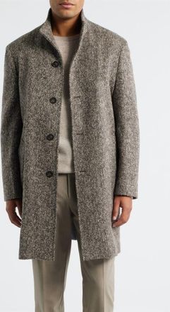 Jack Victor Wiktor Herringbone Wool Blend Coat in Light Brown at Nordstrom, Size 42 Regular