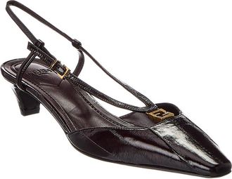 Fendi Colibri Lite FF Jacquard Velvet Slingback Pump