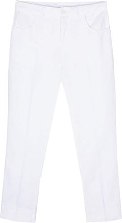 Aspesi pressed-crease tapered trousers - women - Cotton/Linen/Flax - 38 - White