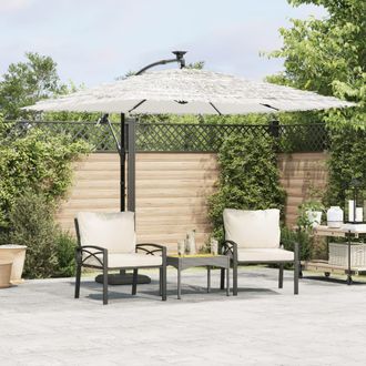Berkfield Home Garden Parasol with Steel Pole White 269x269x235 cm | Size: 269 x 269 x 235 cm