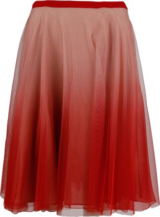 Valentino Rode Valentino Ombre Tule A-lijn Rok - jaren 10