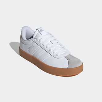 adidas Sneaker ADIDAS SPORTSWEAR VL COURT 3.0, Damen, Gr. 38,5, weiss (cloud wei&szlig;, ftwr wei&szlig;, silber metallic), Leder, Synthetik, Schuhe Sneaker, inspiriert 