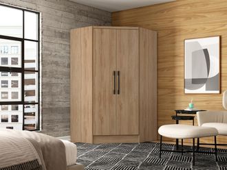 Vente-Unique Armadio angolare 2 ante L101 cm Naturale - AURALI