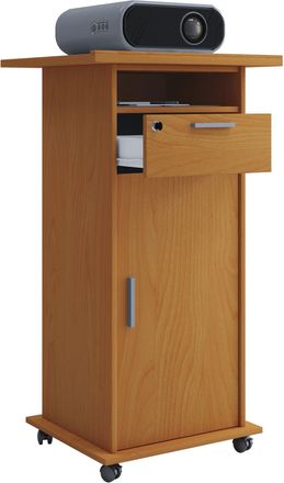 ebuy24 Ebuy24 - Mesa De Pie De Madera Vcm Ideal Para Proyector O Proyector Con Ruedas Y Puerta Dimensiones: Al. 108 X An. 60 X D. 50 Cm Panel Basculante Caj&oacute;