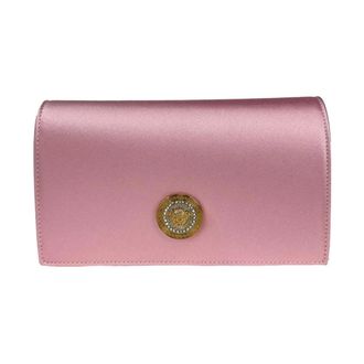 Versace La Medusa Embellished Satin Clutch - Dames - Tassen - Roze - Maat: ONE Size Satijn