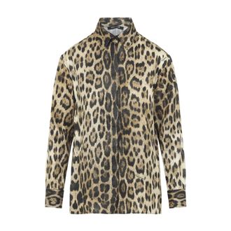 Roberto Cavalli Shirts, female, Multicolor, S, Jaguard Print Shirt