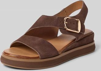 Inuovo Sandalen in Velours-Optik in Dunkelbraun, Gr&ouml;&szlig;e 36