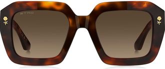 Etro 52mm Gradient Rectangular Sunglasses in Havana Red at Nordstrom