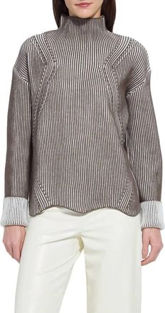 Lyss&eacute; Hyacinth Cozy Rib Pullover Sweater In Americano/snow White
