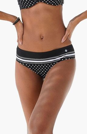 Lascana Classic Bikini Bottom in Black Dotted at Nordstrom, Size 14