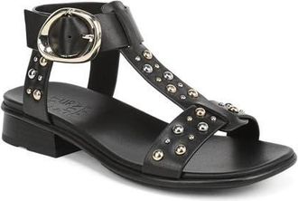 Naturalizer Brandy T-Strap Sandal in Black Studded Leather at Nordstrom, Size 7.5