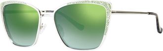 Kensie Book It Green Mens Sunglasses Silver Size 54 - Free RX Lenses - Free RX Lenses