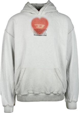 Diesel sweatshirt - Heren - Hoodies - Grijs - L - Katoen - Hoodies & sweatvesten