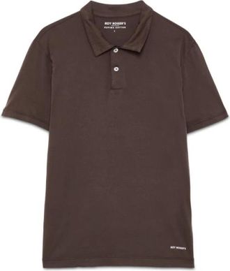 Roy Rogers Polo in jersey di cotone - Heren - Polos - Bruin - S - Katoen - Tops