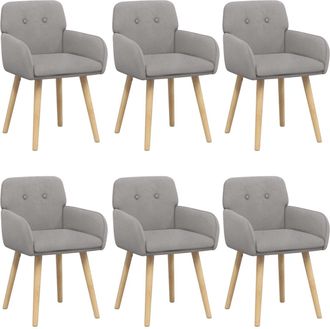 vidaXL Sillas De Comedor 6 Uds. Boucl&eacute; Gris Claro 59 X 57 X 85 Cm Vidaxl