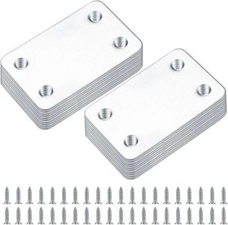 OEM 20 Piezas De Placas Planas Perforadas De Montaje, Placas Rectas Fijas, Conectores Planos Equerre Fixatio, Conector De Conexi&oacute;n De Placas