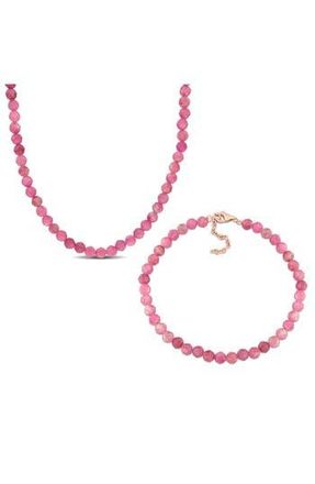 Delmar Pink Tourmaline Beaded Necklace & Bracelet Set at Nordstrom Rack