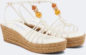 Jimmy Choo London Lemi embellished leather wedge sandals