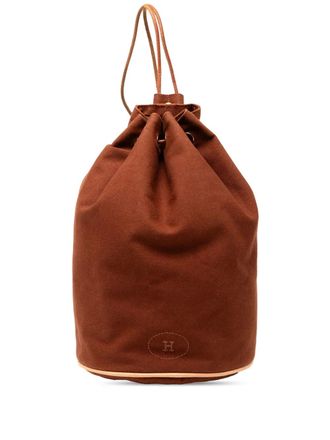Herm&egrave;s 2010-2025 Toile Polochon Mimile backpack - unisex - Canvas/Leather - One Size - Brown